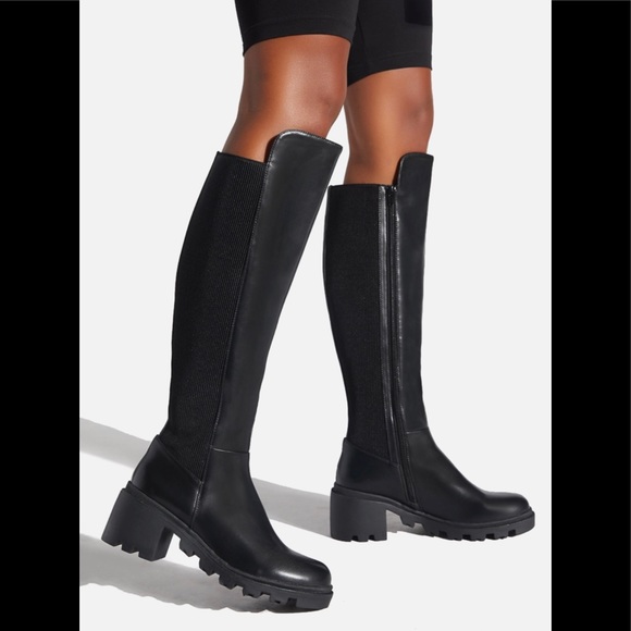 NWT Shoe Dazzle Faux Leather Knee High Boots - Picture 8 of 15